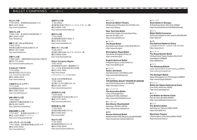 バレエ団リスト