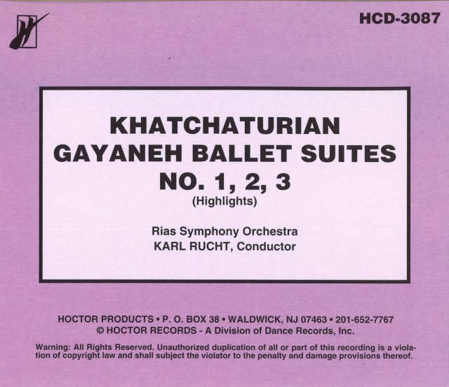 Cd Khachaturian Gayaneh Ballet Suites Hcd 3087 Cd Khachaturian Gayaneh Ballet Suites Hcd 3087
